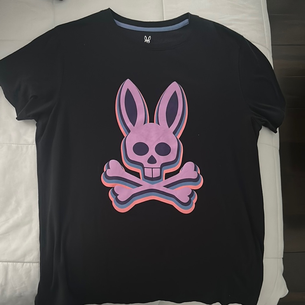 Psycho Bunny Black and Pink Short Sleeve Tee